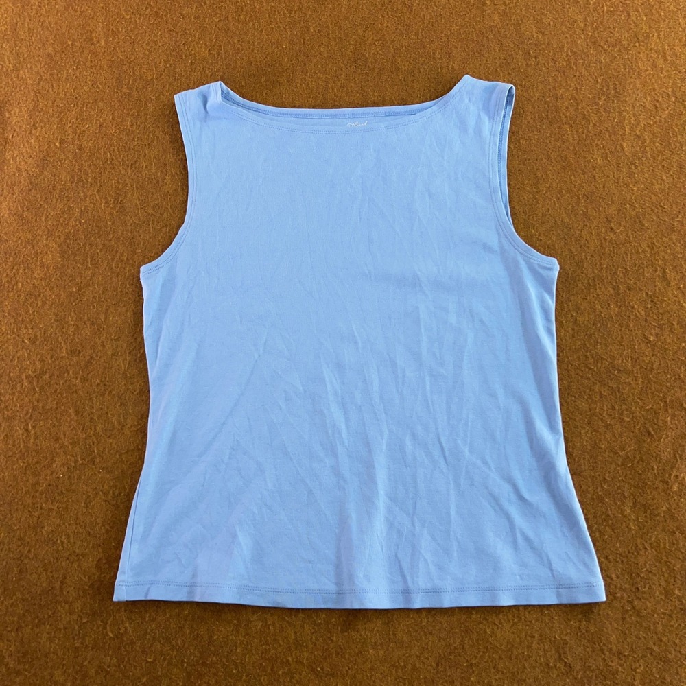 Universal Thread Womens Large Blue Boat Neck Stretch Cotton Tank Top New